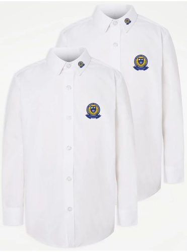 Boys’ White Long Sleeve School Shirt (senior sizes)