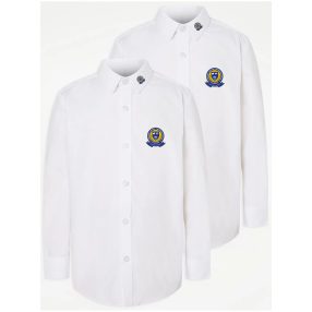 Boys’ White Long Sleeve School Shirt (adult sizes)