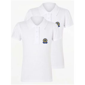 Polo-shirt with ruffled collar for girls