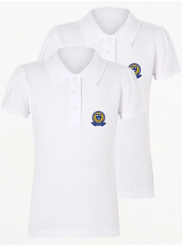 Polo-shirt with ruffled collar for girls