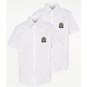 Girls' White Short Sleeve School Shirt 