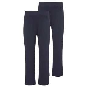   Navy blue Elastic Waist Jersey Trousers for Girls (Straight Leg) 