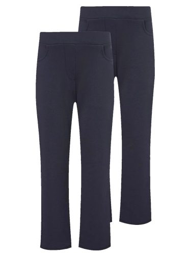 Navy blue Elastic Waist Jersey Trousers for Girls (Straight Leg) 