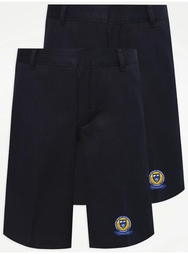 Navy Boys School Shorts Elastic or Half Elastic Waist (regular leg)