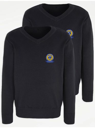 Navy blue V-Neck sweater (unisex) 